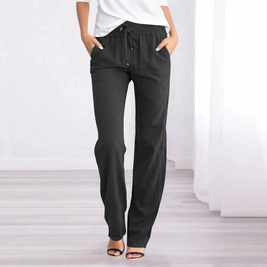 Luftige Baumwoll-Leinen-Hose für Damen