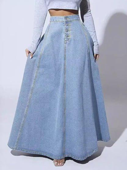 Damen-Jeansrock mit A-Linien-Schnitt und hoher Taille
