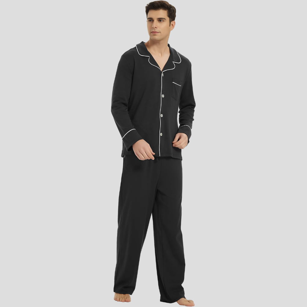 Bequemer Herren-Pyjama aus Baumwolle