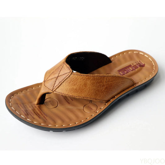 Herren Sommer Hausschuhe aus Leder