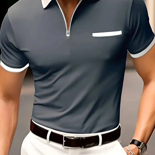 Atmungsaktives V-Ausschnitt-Golfshirt für Herren