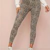 Damen-Leggings mit Leopardenmuster und hohem Bund