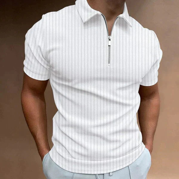 Muscle Fit Herren Polo mit Reißverschluss
