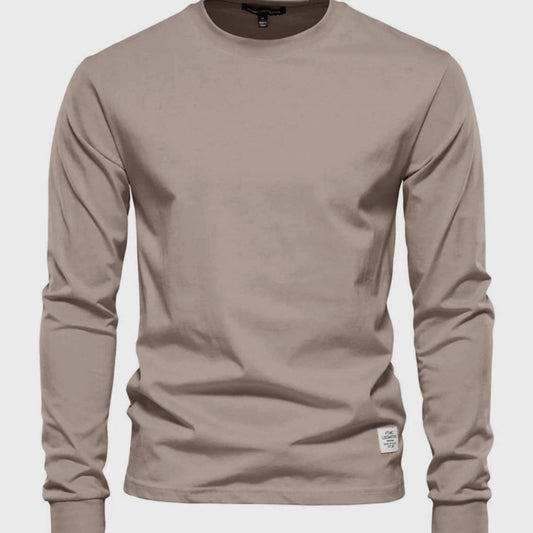 Herren Langarmshirt aus Baumwolle mit Rundhalsausschnitt