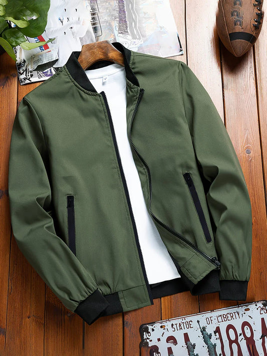 Modische Herren-Sommerjacke mit Baseballkragen