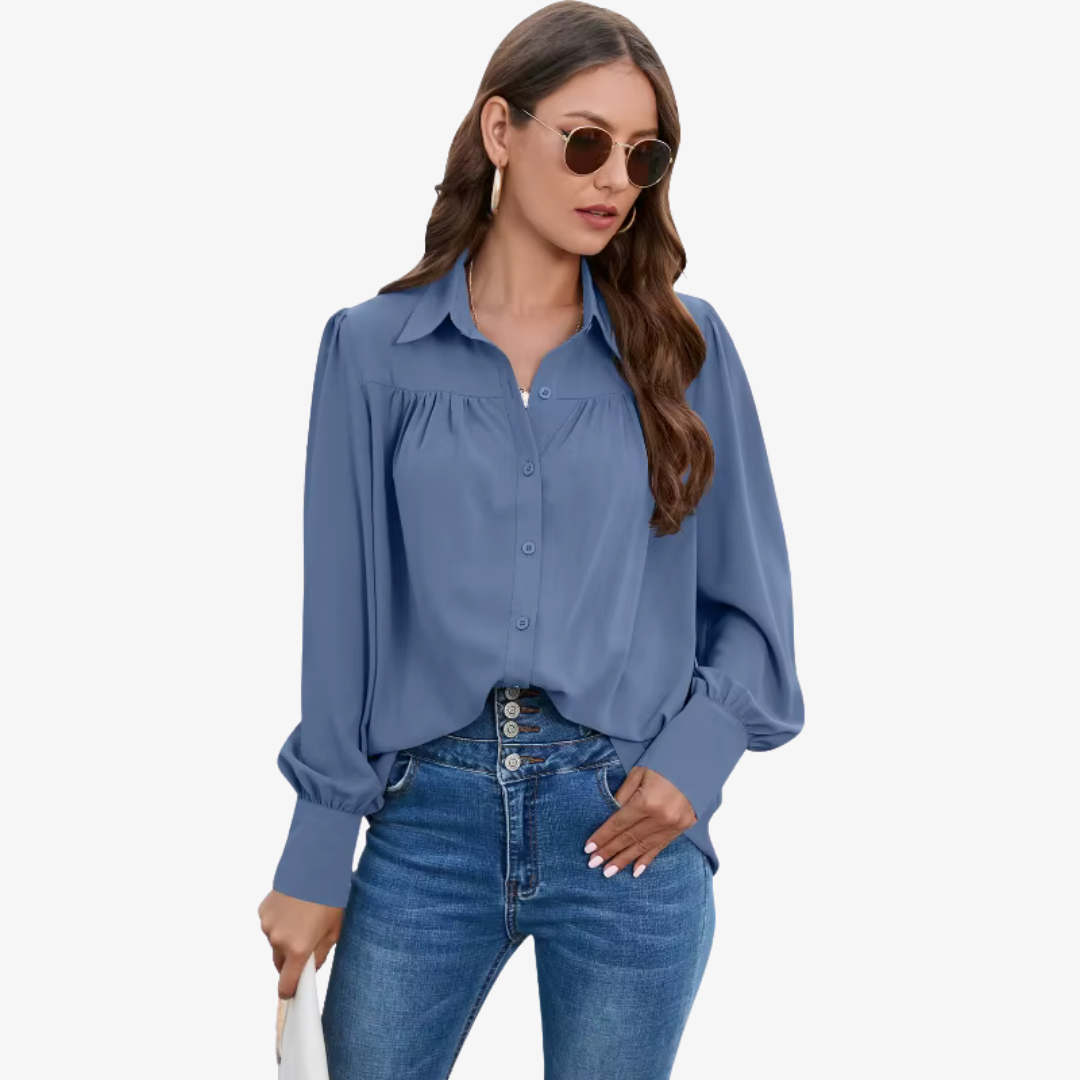 Elegante Chiffon-Bluse mit Lantern