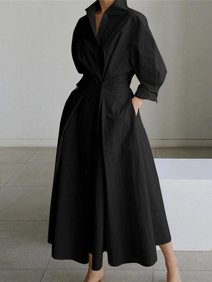 Elegante Maxi-Jurk mit Vintage-Halslinie