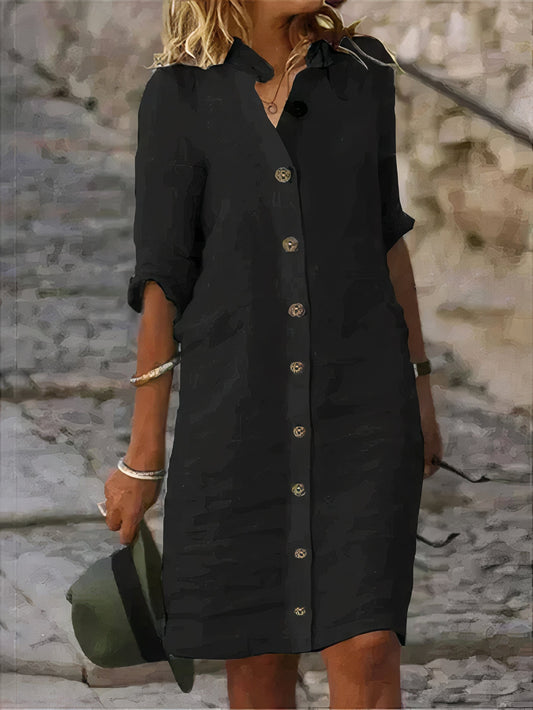 Sommerliches Leinen-Midikleid mit lässigem Chic