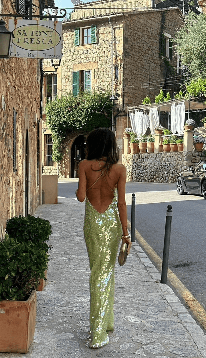 Glitzerndes Maxikleid für Damen