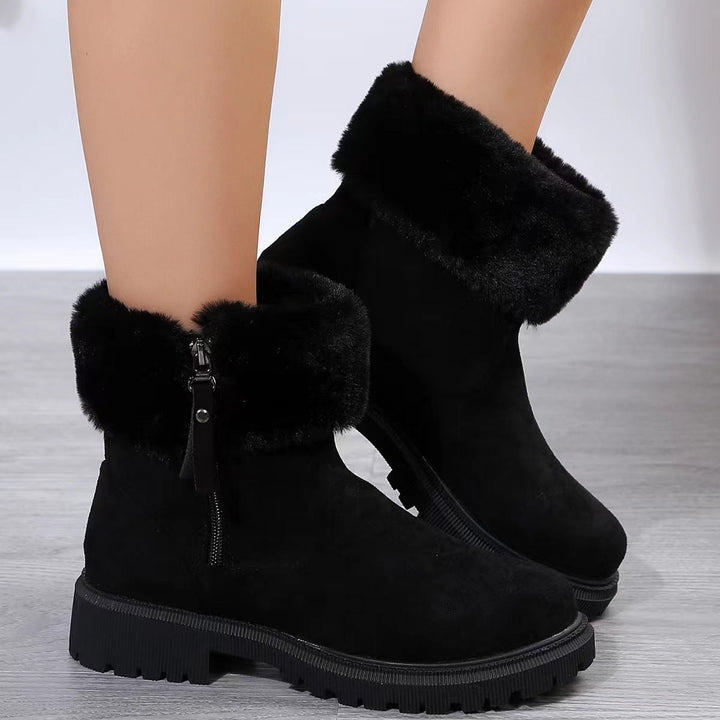 Damen Ankelstiefel mit weicher Fütterung, Reißverschluss und Anti-Rutsch-Sohle