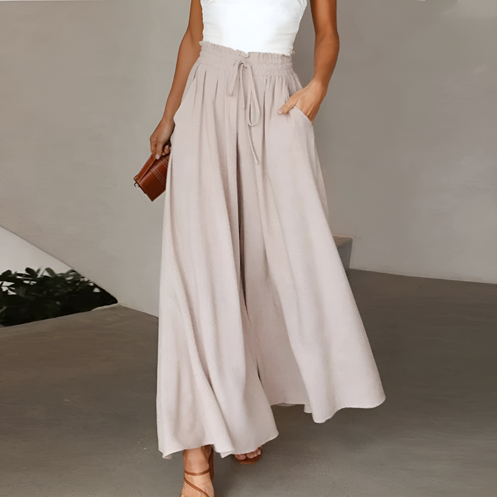 Lässige Sommerrockhose mit elastischer Taille