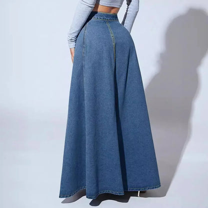 Damen-Jeansrock mit A-Linien-Schnitt und hoher Taille