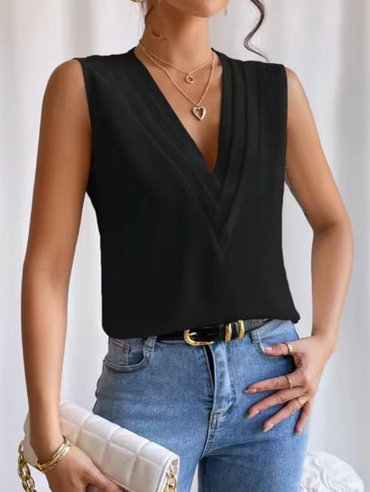 Elegantes Ärmelloses Top mit V-Ausschnitt