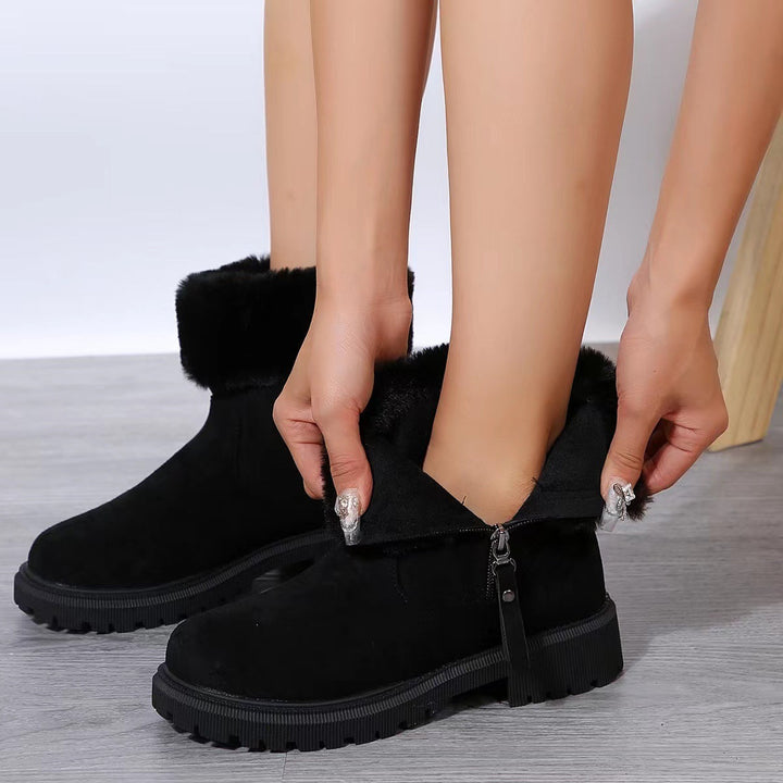 Damen Ankelstiefel mit weicher Fütterung, Reißverschluss und Anti-Rutsch-Sohle