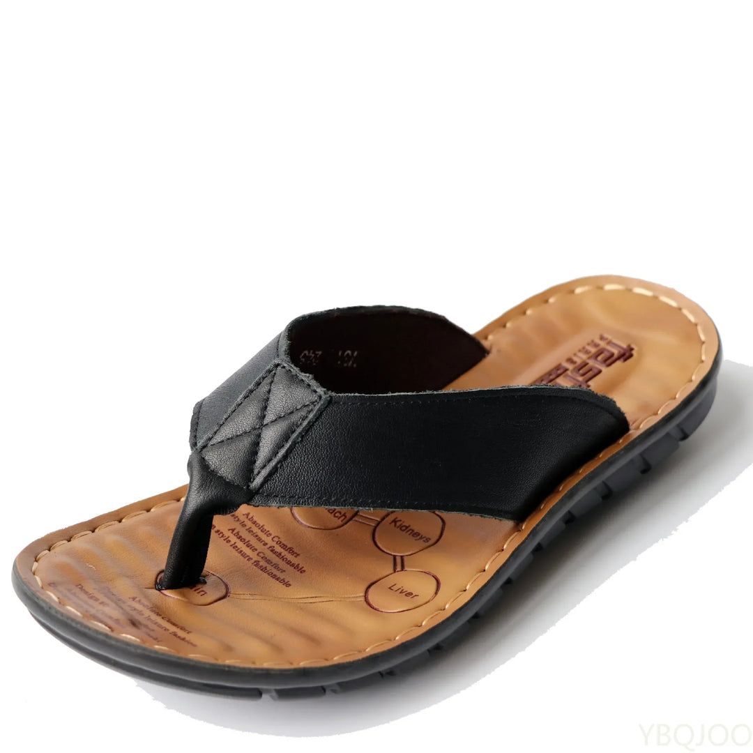 Herren Sommer Hausschuhe aus Leder
