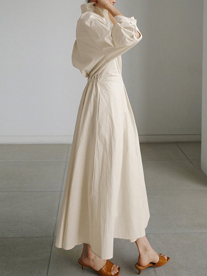 Elegante Maxi-Jurk mit Vintage-Halslinie