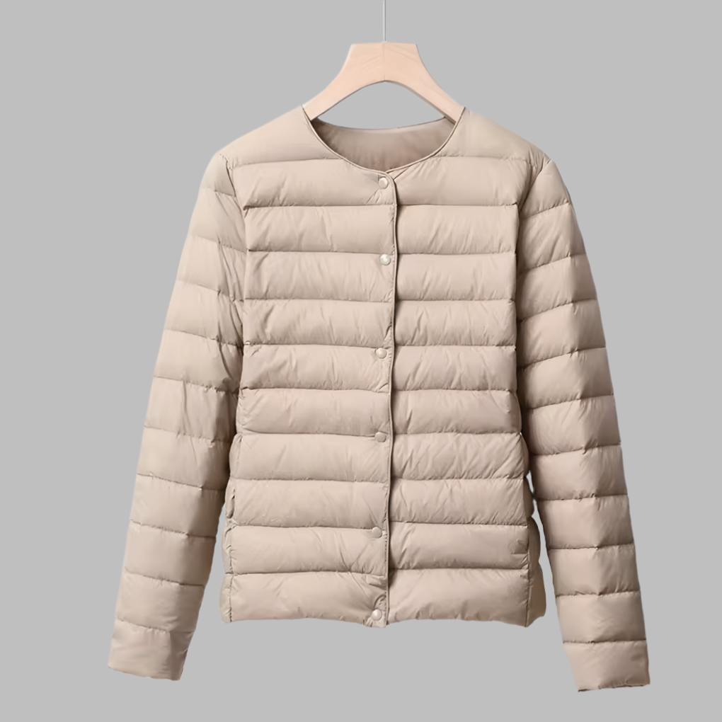Kragenloser, tragbarer Puffer für Frühling und Winter