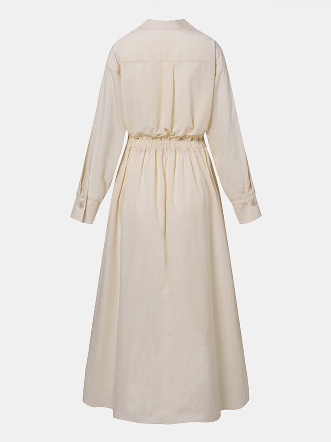 Elegante Maxi-Jurk mit Vintage-Halslinie