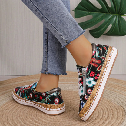 Elegante florale Schnürschuhe für Damen