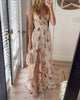 Women's Lace Floral Midi Dress – Elegant Evening Wear
