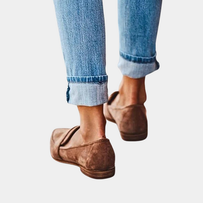 Slip-On-Loafer in Wildlederoptik für Damen