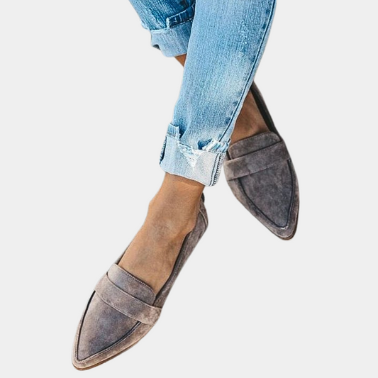 Slip-On-Loafer in Wildlederoptik für Damen