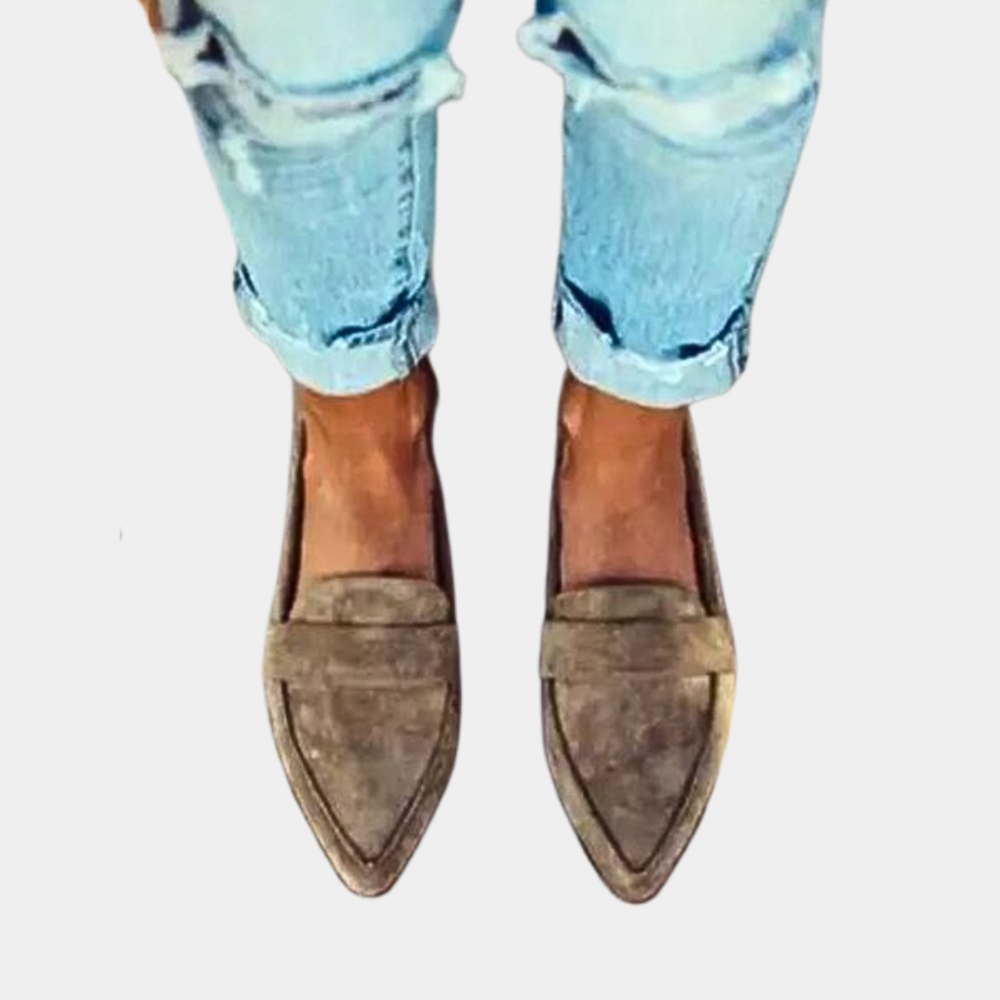 Slip-On-Loafer in Wildlederoptik für Damen