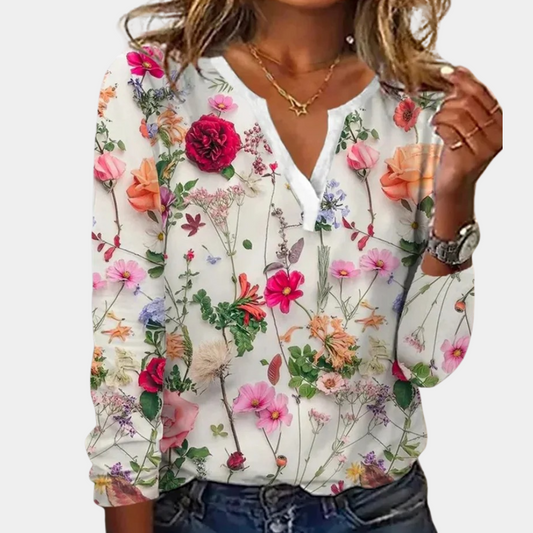 Damenbluse mit Blumenmuster im Casual-Stil