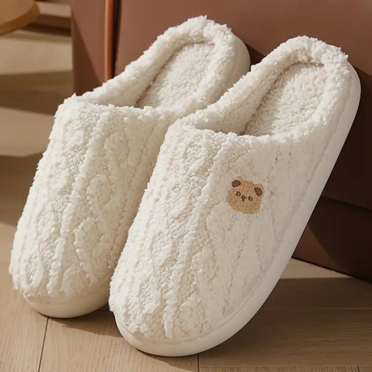 Bequeme, flauschige Bären-Hausschuhe für den Winter für Damen