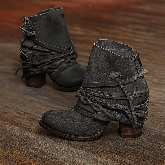 Stiefeletten aus Wildleder mit Quastendekor