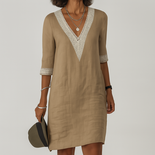 Stilvolles Sommerkleid aus Leinen für Damen