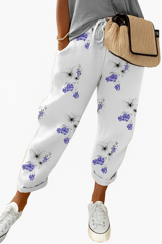 Locker sitzende bedruckte Damenhose