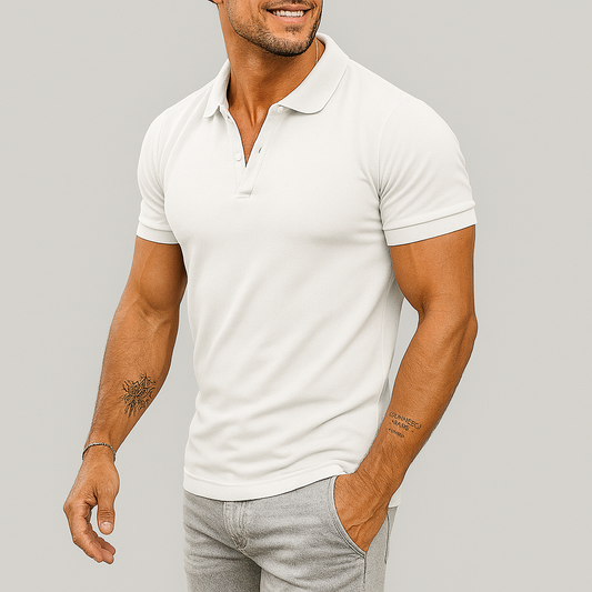 Slim Fit Polo-T-Shirt für Herren mit halbem Reißverschluss