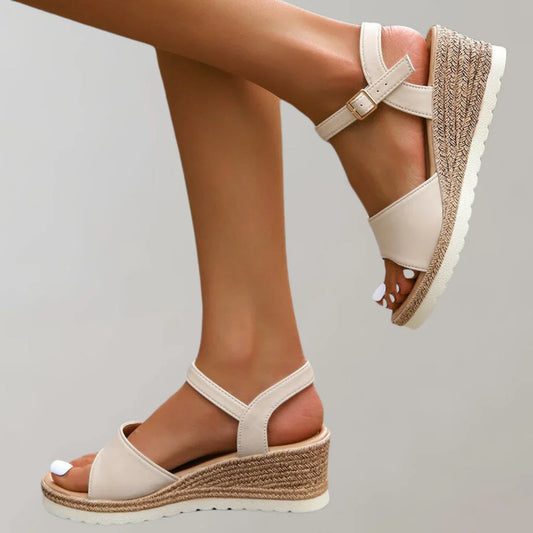 Damen Plateau-Sandalen mit Keilabsatz