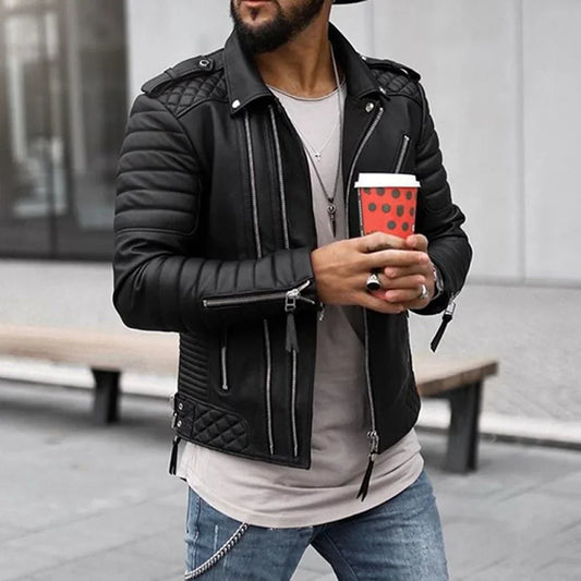 Zeitlose und robuste Herren Lederjacke