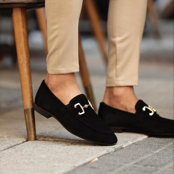 Herren-Wildleder-Loafer mit Horsebit-Detail