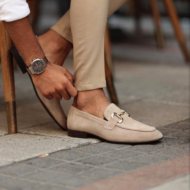 Herren-Wildleder-Loafer mit Horsebit-Detail