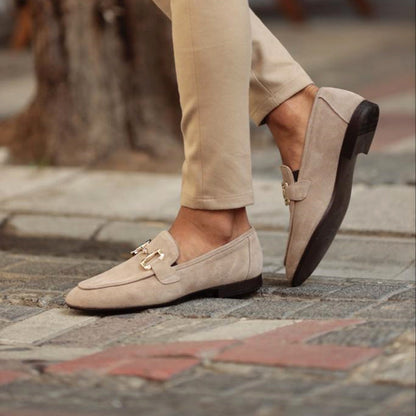 Herren-Wildleder-Loafer mit Horsebit-Detail