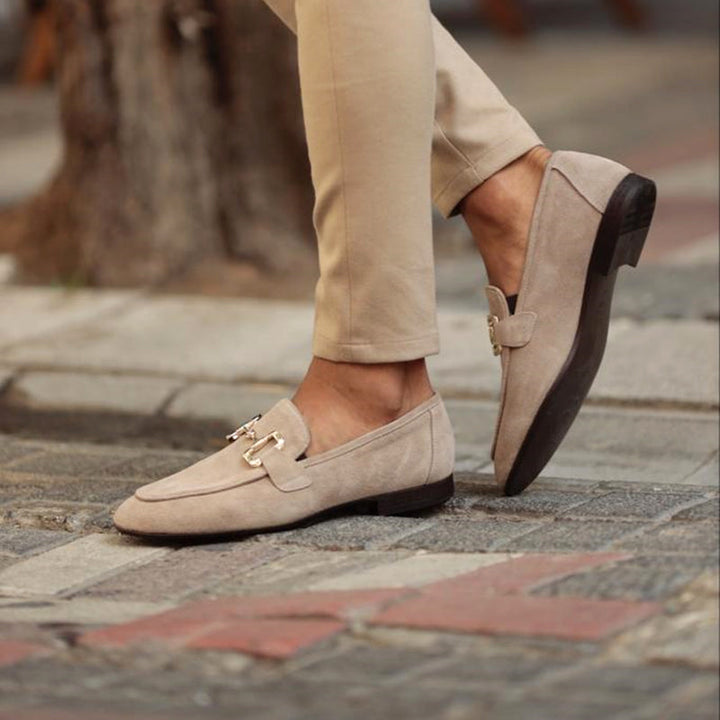 Herren-Wildleder-Loafer mit Horsebit-Detail