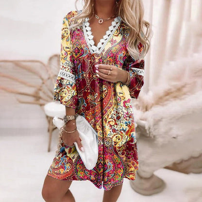 Boho Sommerkleid mit Häkeldetails