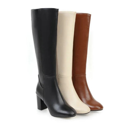 Elegante Stiefel mit Absatz und Reißverschluss