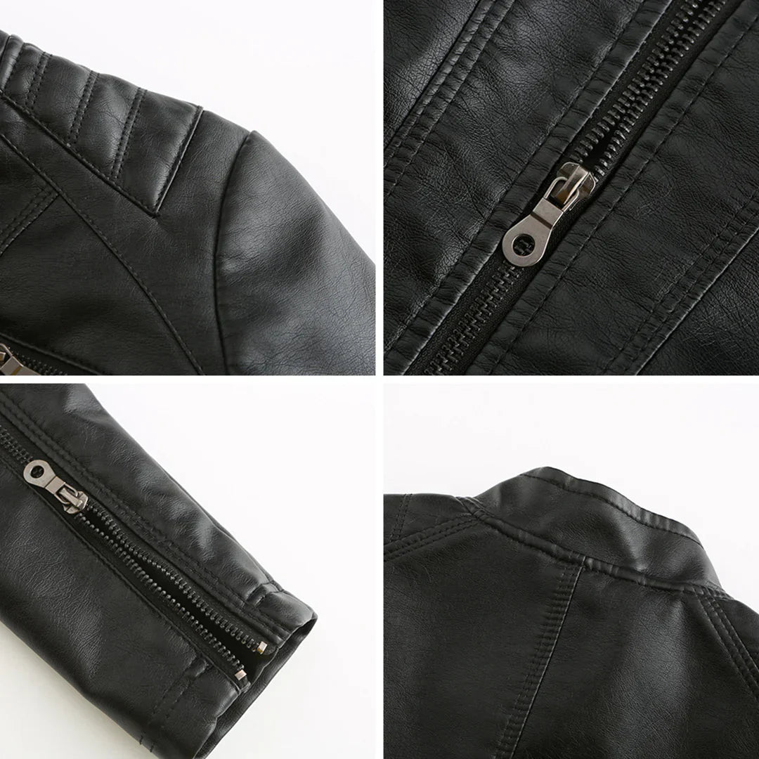 Stylische Damenjacke aus Kunstleder im klassischen Biker-Design