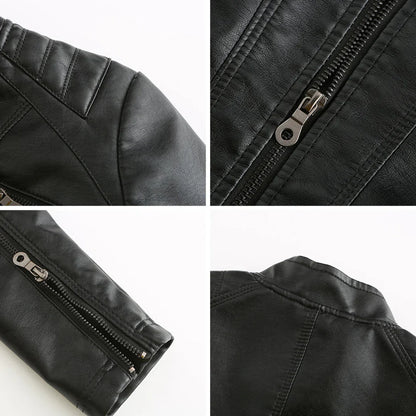 Stylische Damenjacke aus Kunstleder im klassischen Biker-Design