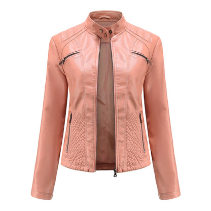 Stilvolle Damen-Lederjacke im Biker-Stil