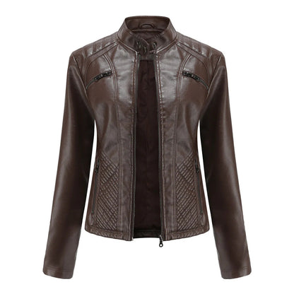 Stylische Kunstleder Damenjacke