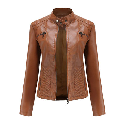Stilvolle Damen-Lederjacke im Biker-Stil