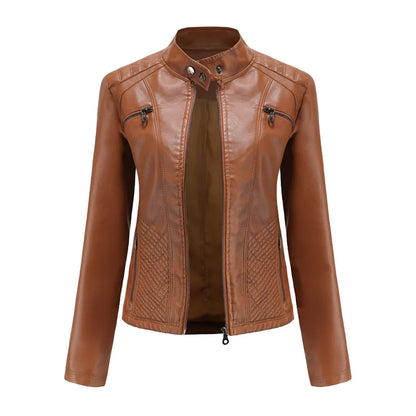 Stylische Damenjacke aus Kunstleder im klassischen Biker-Design