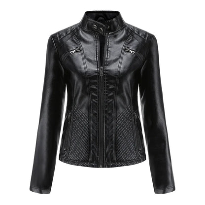 Stylische Damenjacke aus Kunstleder im klassischen Biker-Design