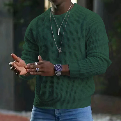 Bequemer Waffelstrickpullover für Herren