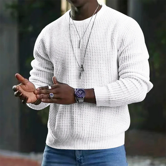 Bequemer Waffelstrickpullover für Herren